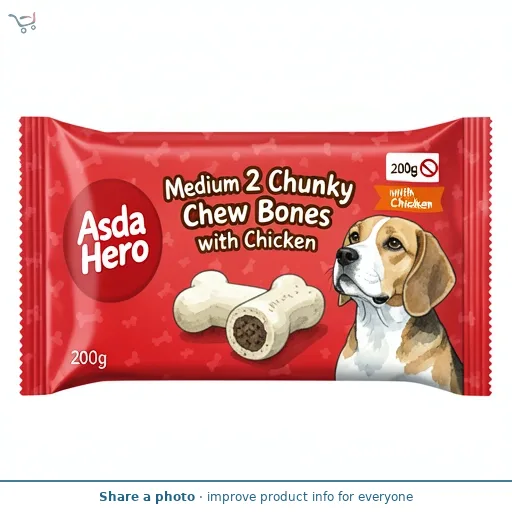 Asda Hero Hero 2 Medium Chunky Chew Bones with Chicken 200g
