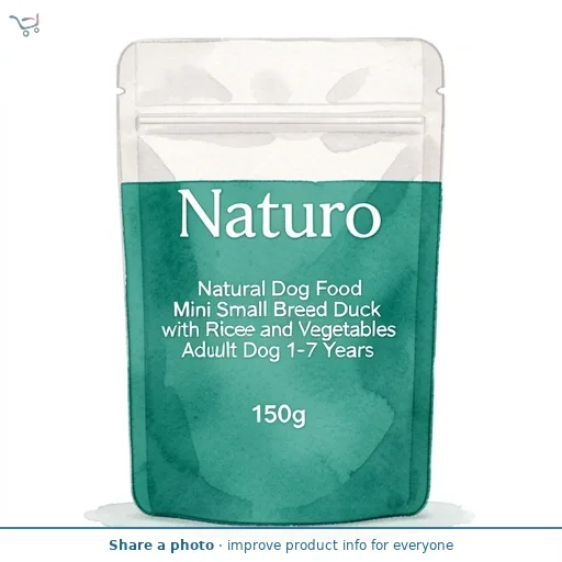 Naturo Natural Dog Food Mini Small Breed Duck with Rice and Vegetables Adult Dog 1-7 Years 150g