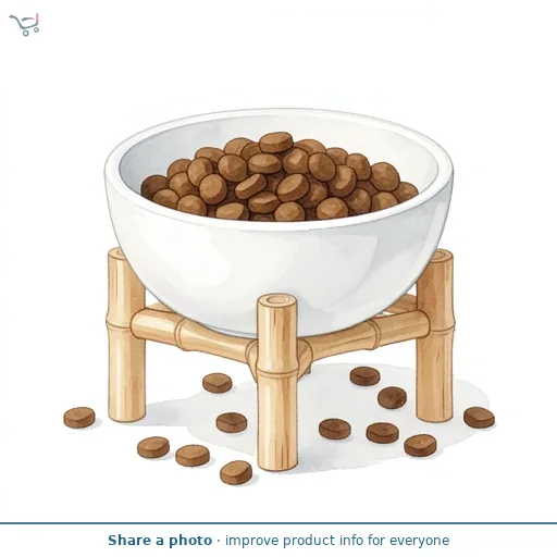 George Home White Bamboo Footed Pet Bowl 15cm