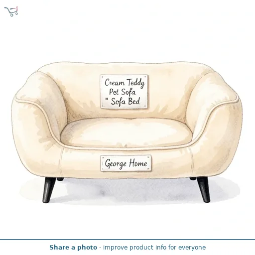 George Home Cream Teddy Pet Sofa Bed