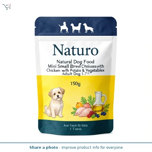 Naturo Natural Dog Food Mini Small Breed Chicken with Potato & Vegetables Adult Dog 1-7 Years 150g