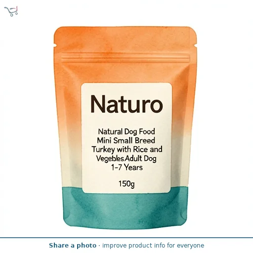 Naturo Natural Dog Food Mini Small Breed Turkey with Rice and Vegetables Adult Dog 1-7 Years 150g