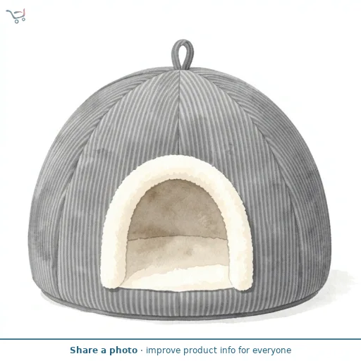 George Home Grey Cord Cat Igloo Carry Bed