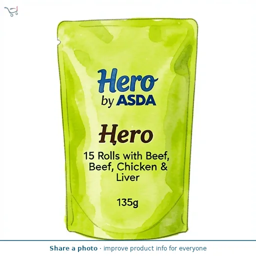 Hero by ASDA Hero 15 Rolls with Beef, Chicken & Liver 135g