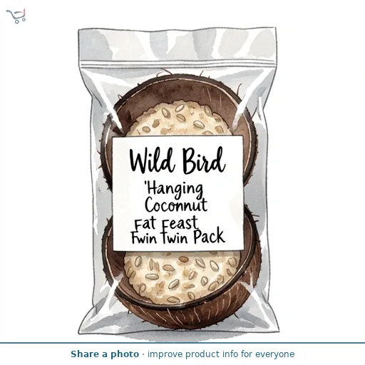 Wild Bird Hanging Coconut Fat Feast Twin Pack
