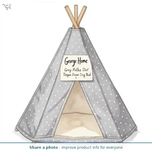 George Home Grey Polka Dot Teepee Foam Dog Bed