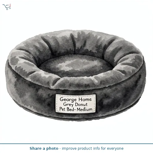 George Home Grey Donut Pet Bed- Medium