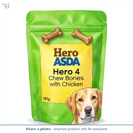 Hero by ASDA Hero 4 Chew Bones with Chicken 180g
