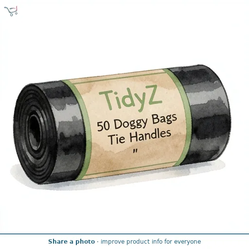 TidyZ 50 Doggy Bags Tie Handles
