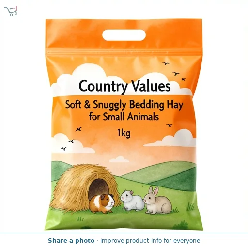 Country Values Soft & Snuggly Bedding Hay for Small Animals 1kg