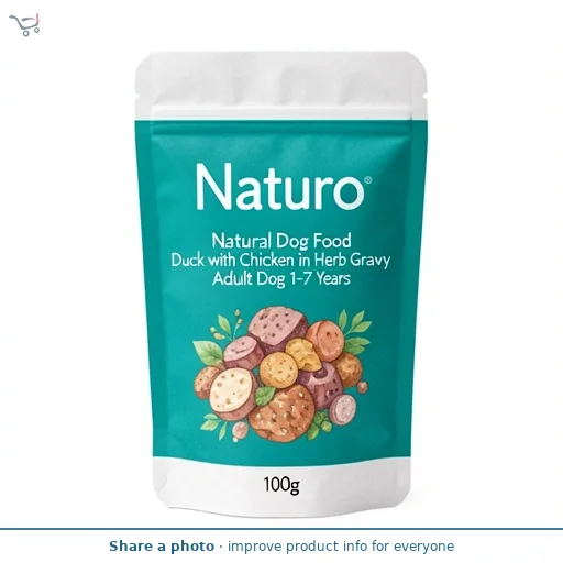 Naturo Natural Dog Food Duck with Chicken in Herb Gravy Adult Dog 1-7 Years 100g