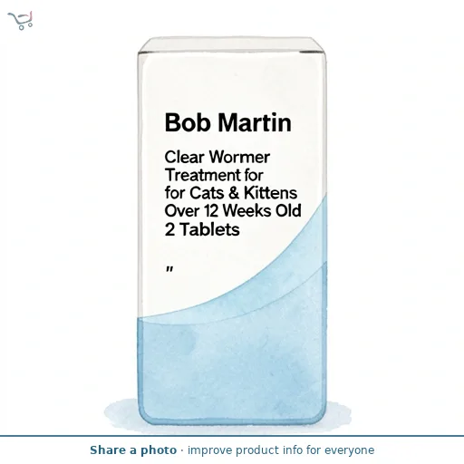 Bob Martin Clear Wormer Treatment for Cats & Kittens Over 12 Weeks Old 2 Tablets