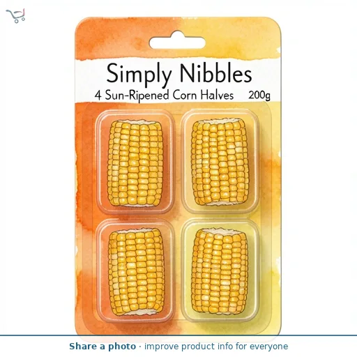 Simply Nibbles 4 Sun-Ripened Corn Halves 200g