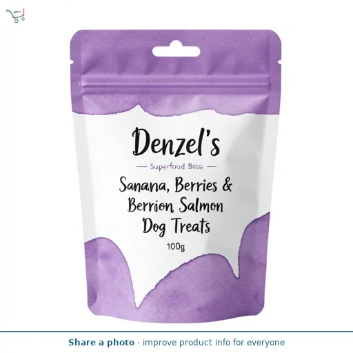 Denzel's Superfood Bites Banana, Berries & Salmon Dog Treats 100g