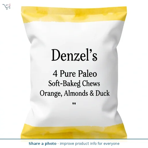 Denzel's 4 Pure Paleo Soft-Baked Dog Chews Orange, Almonds & Duck