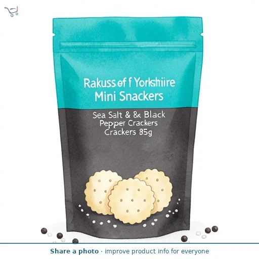 Rakusens of Yorkshire Mini Snackers Sea Salt & Black Pepper Crackers 85g