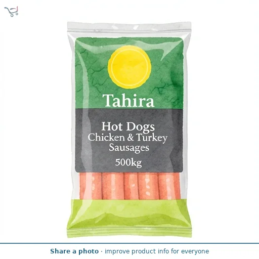 Tahira Chicken Smoked Sausages Hot Dogs 500G