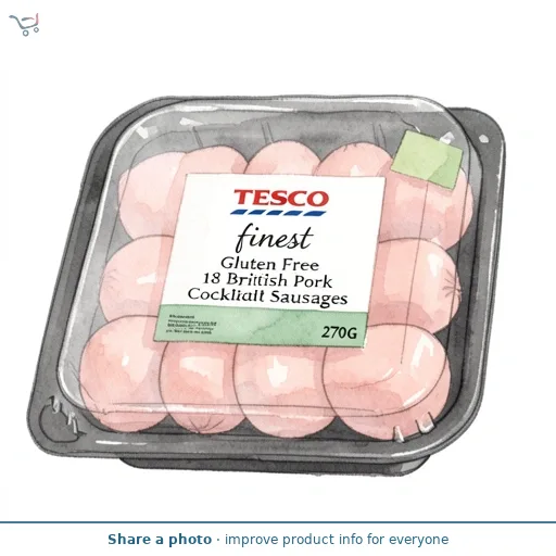 Tesco Finest Gluten Free 18 British Pork Cocktail Sausages 270G
