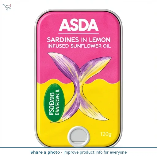 ASDA ASDA SARDINES IN LEMON INFUSED SUNFLOWER OIL 120g