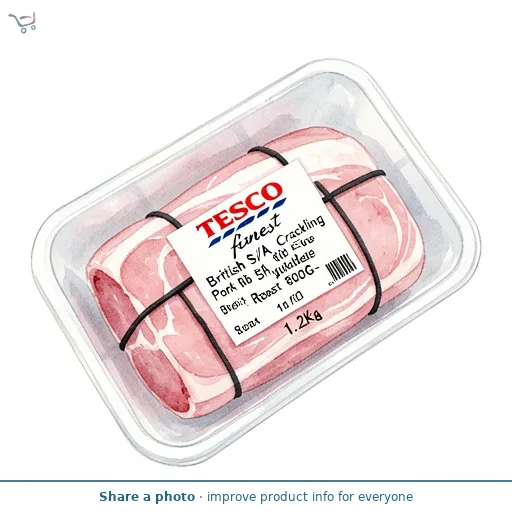 Tesco Finest British S/A Crackling Pork Rib Eye Shoulder Roast 800G-1.2Kg