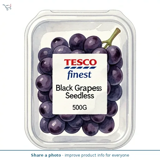 Tesco Finest Black Grapes Seedless 500G
