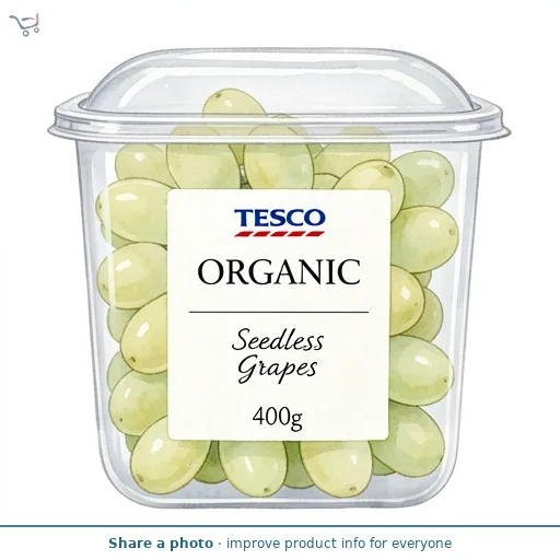 Tesco Organic Seedless Grapes 400g