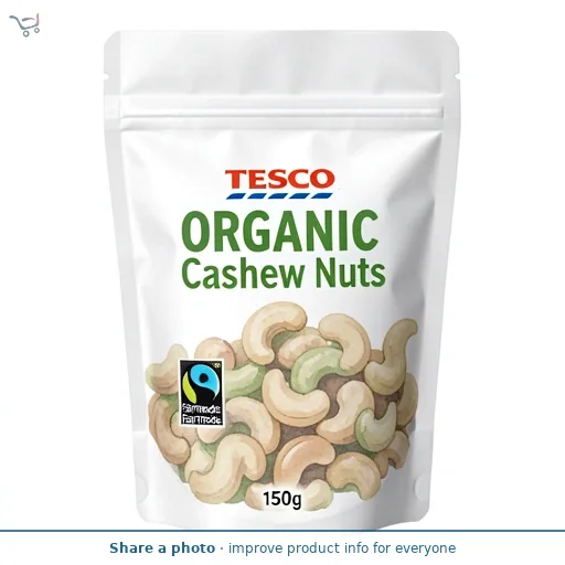 Tesco Organic Fairtrade Cashew Nuts 150g