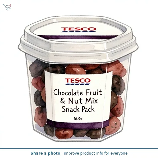 Tesco Chocolate Fruit & Nut Mix Snack Pack 60G