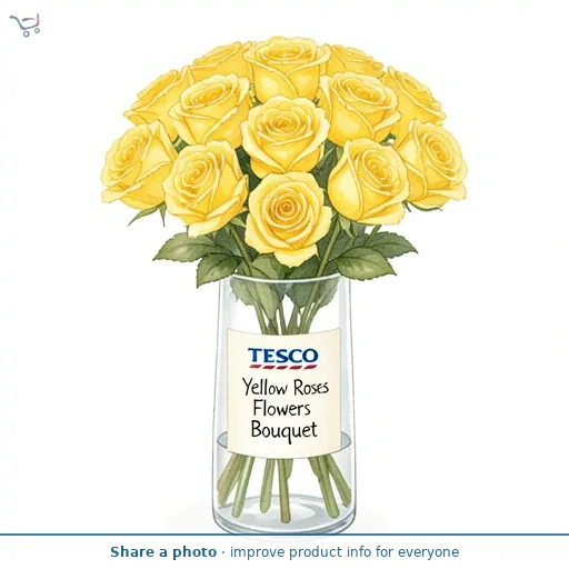 Tesco Yellow Roses Flowers Bouquet