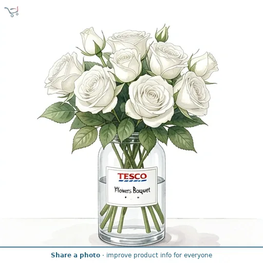 Tesco White Roses Flowers Bouquet