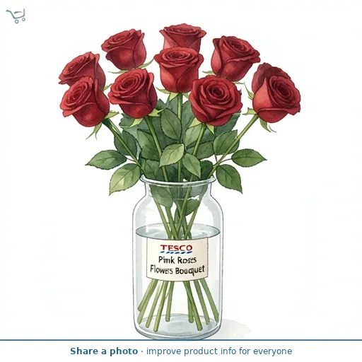 Tesco Pink Roses Flowers Bouquet