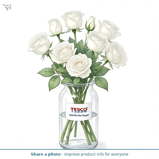 Tesco Small White Roses Bouquet