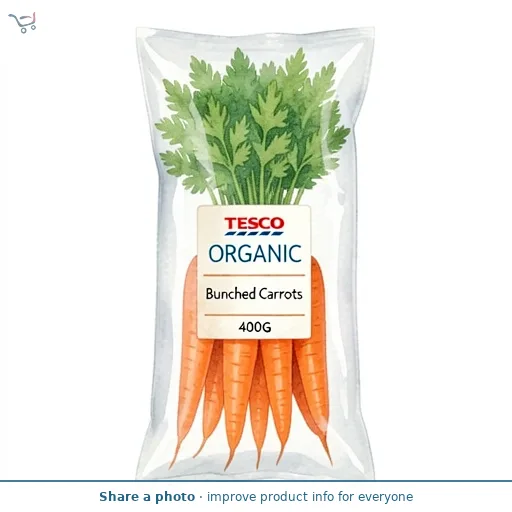 Tesco Organic Bunched Carrots 400G