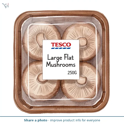 Tesco Large Flat Mushrooms 250G