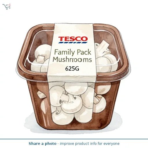 Tesco Family Pack Mushrooms 625G