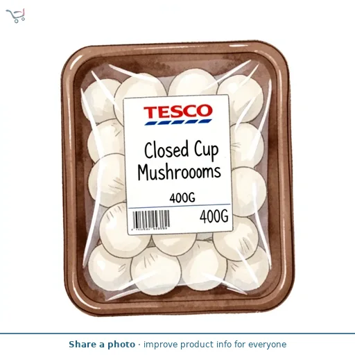 Tesco Closed Cup Mushrooms 400G