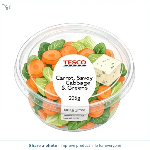 Tesco Carrot, Savoy Cabbage & Greens 205g