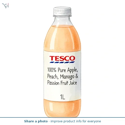 Tesco 100% Pure Apple, Peach, Mango & Passion Fruit Juice 1L