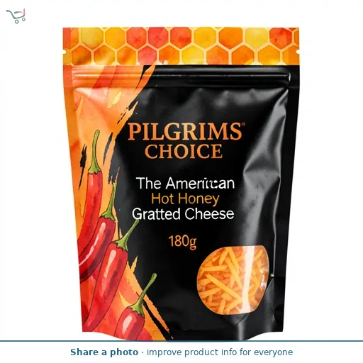 Pilgrims Choice The American One Hot Honey Grated Cheese 180g