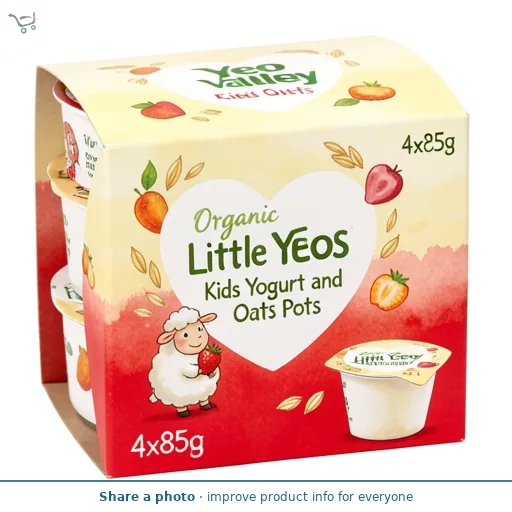 Yeo Valley Little Yeos Organic Smooth Yogurt & Oats 4 x 85g