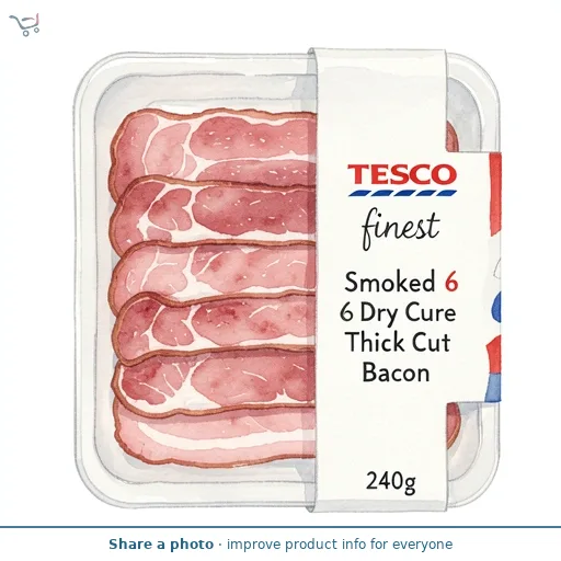 Tesco Finest Smoked 6 Dry Cure Thick Cut Bacon 240g 