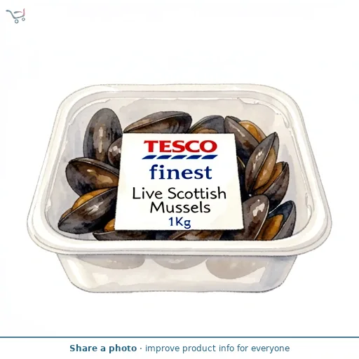 Tesco Finest Live Scottish Mussels 1Kg