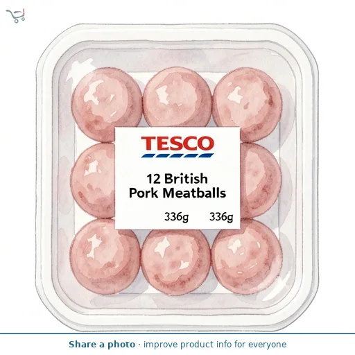 Tesco 12 British Pork Meatballs 336g