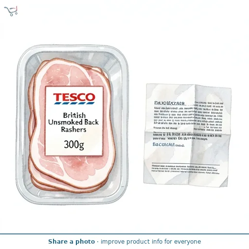 Tesco British Unsmoked Back Bacon Rashers 300g