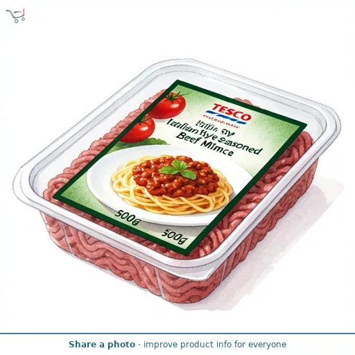 Tesco Italian Style Seasoned Beef Mince 500G