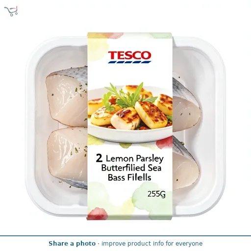 Tesco 2 Lemon Parsley Butterflied Sea Bass Fillets 255G