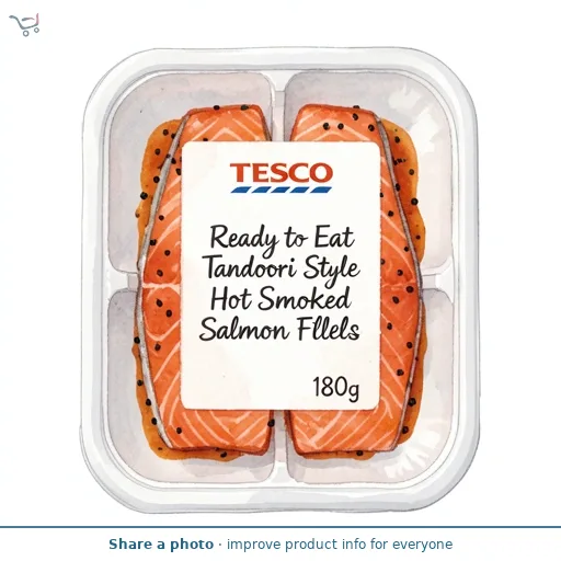 Tesco Ready to Eat Tandoori Style Hot Smoked Salmon Fillets 180g