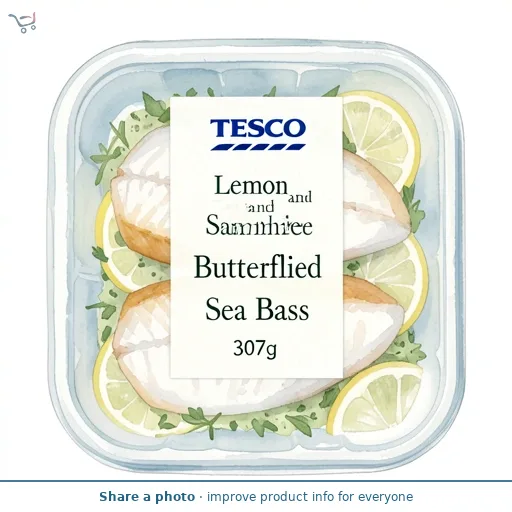 Tesco Finest Lemon and Samphire Butterflied Sea Bass 307g