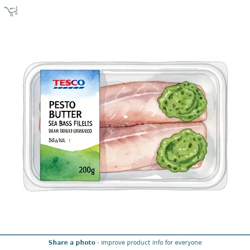 Tesco Pesto Butter Sea Bass Fillets 200g
