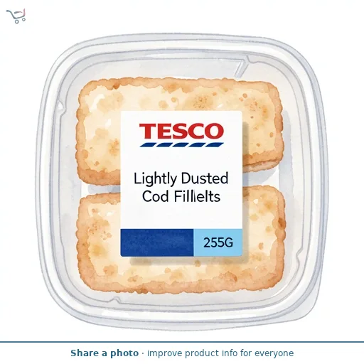 Tesco Lightly Dusted Cod Fillets 255G
